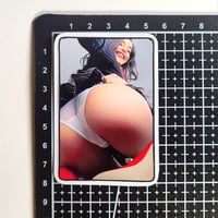 Image 2 of Smiling Beauty Shows Off Her Round Booty Matte Vinyl Sticker
