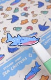 〖 CAT FISH 〗Sea  Critters Vinyl Sticker Sheet