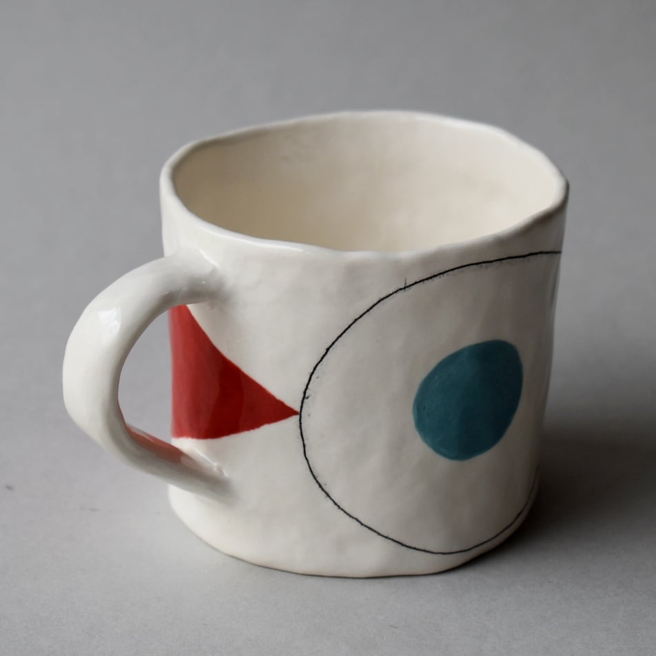 Image of Turquoise/Red Abstract Mug