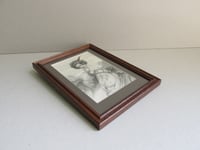 Image 8 of Framed Antique Engraving Print, Young Victorian Lady Wearing Tartan Hat by a Loch, Small 
