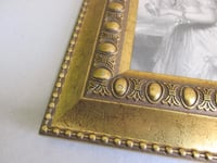 Image 7 of Framed Antique Engraving Print, Victorian Girl in Garden with Bird on Her Hand, Small