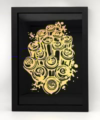 Image 1 of 23 Carat Gold Gilded Spray Cans- Glass Wall Art