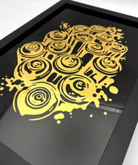 Image 2 of 23 Carat Gold Gilded Spray Cans- Glass Wall Art