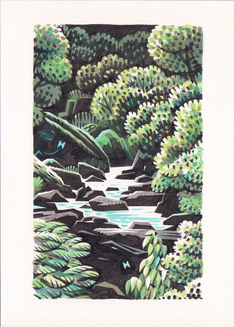 Image of Summer Stream - Original watercolour 