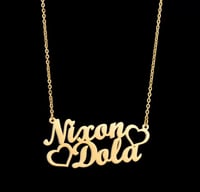 Double Heart Double Name Chain 
