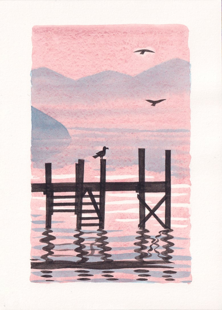 Image of Winter Lake - original watercolour painting