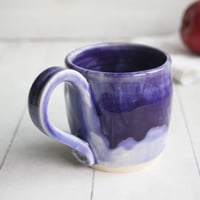 Image 4 of Stoneware Mug in Dripping Purple Glazes, 12 Oz. Handmade Pottery Coffee Cup, Made in USA