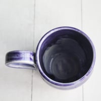 Image 9 of Stoneware Mug in Dripping Purple Glazes, 12 Oz. Handmade Pottery Coffee Cup, Made in USA