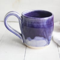 Image 7 of Stoneware Mug in Dripping Purple Glazes, 12 Oz. Handmade Pottery Coffee Cup, Made in USA