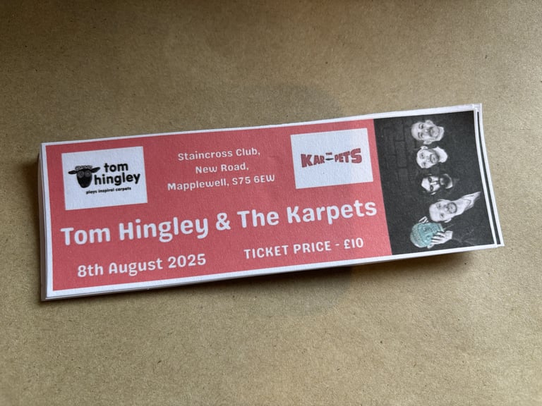 Tom Hingley & The Karpets live at the Staincross Club (Barnsley)