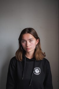 Image 3 of Black Chest Logo Hoodie