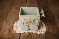 Image 1 of Baby Wagon with Crochet Flowers in Mint