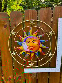 Image 2 of Colorful Metal "Sun-Moon-Stars" Wall Hanging