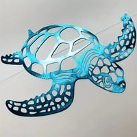 Eye Catching Blue Metal Sea Turtle