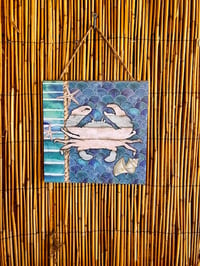 Image 1 of Blue/wooden Sea Crab Hanging