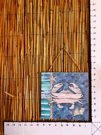 Image 2 of Blue/wooden Sea Crab Hanging