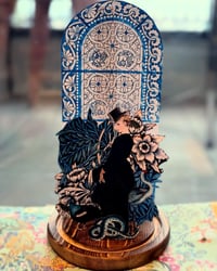 Image 3 of Handmade Vintage Paper Sculpture in Glass Dome