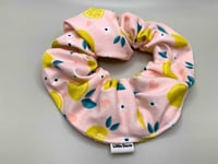 Lemons on Pink Scrunchie