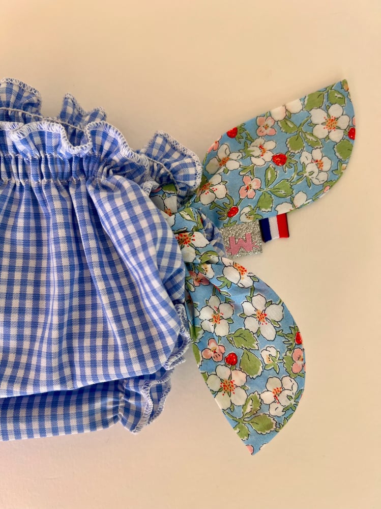 Image of Bikini vichy bleu et liberty blossom blue