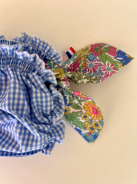 Image of Bikini vichy bleu et liberty Emma et Georgina