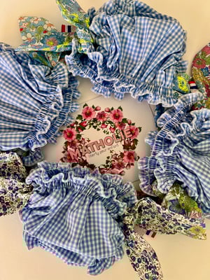 Image of Bikini vichy bleu et liberty Emma et Georgina
