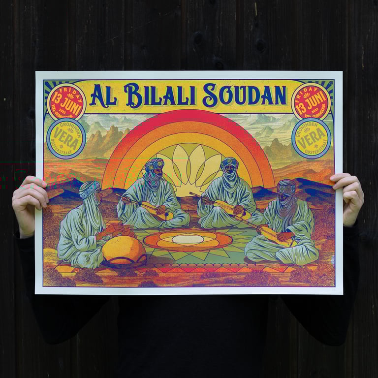 Al Bilali Soudan // Screenprinted Gig poster