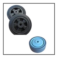Image 1 of Rubber Castor Wheels in Black and Grey Ø160mm, sold in pairs