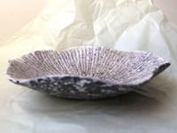 Image 2 of Wavy paper mache bowl in a greenish pearl shade. Decorative recycled papier plate.