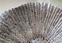 Image 7 of Wavy paper mache bowl in a greenish pearl shade. Decorative recycled papier plate.