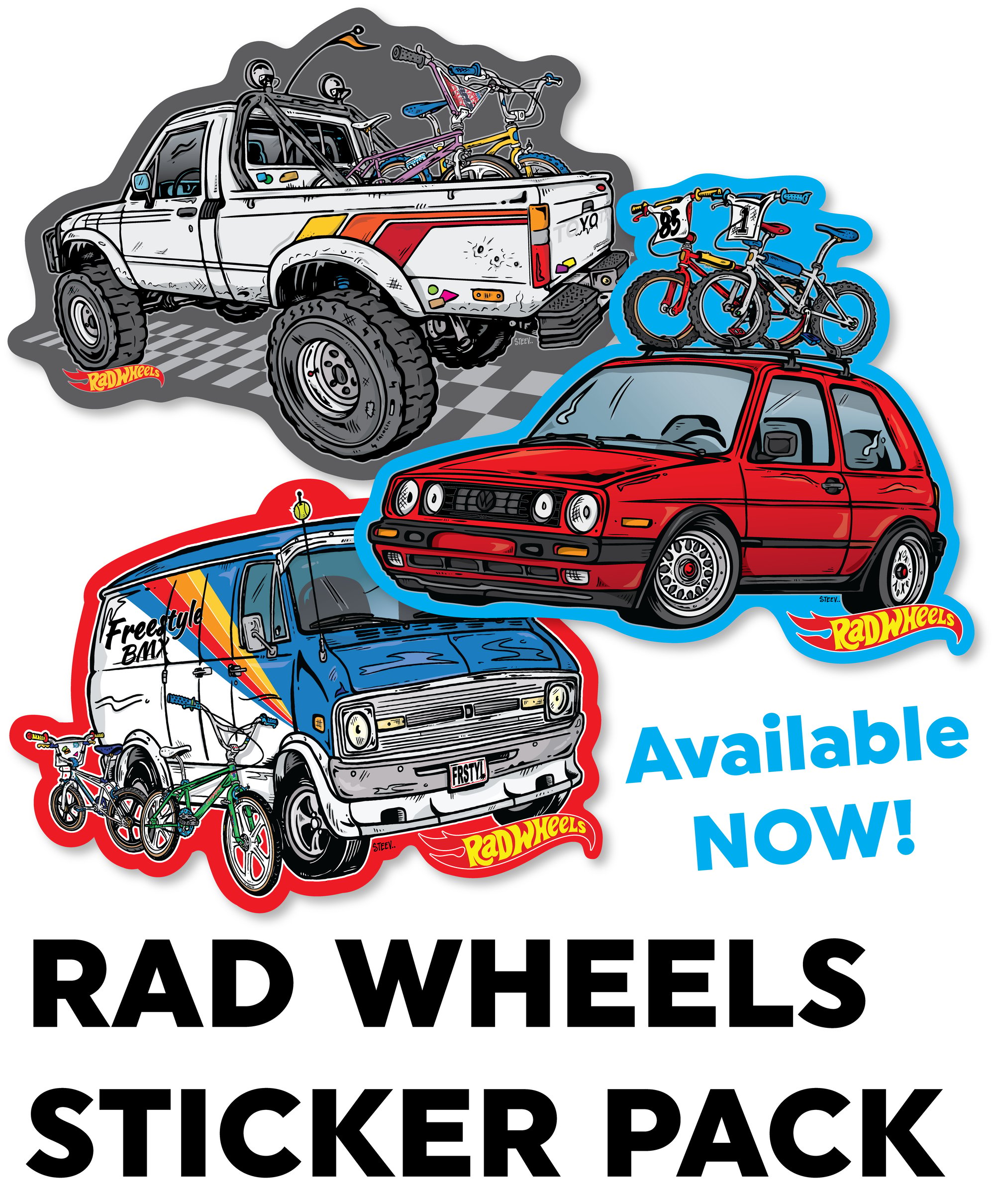 RAD WHEELS S1 STICKER PACK | POOR BOY STEEV STORE