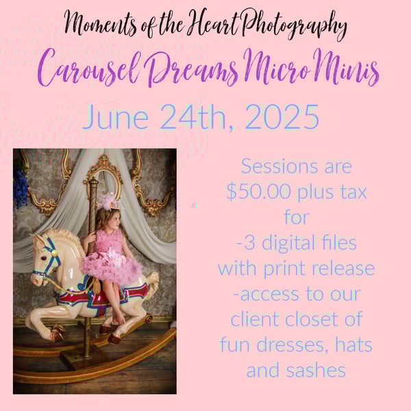 Image of June 24th -Carousel Dreams- Micro Mini Sessions