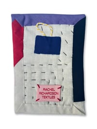 Image 2 of POSTCARD QUILT - NAVY, LILAC AND RED