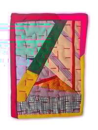 Image 1 of POSTCARD QUILT - NEON PINK AND YELLOW