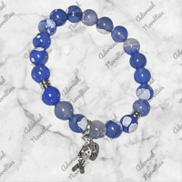 Image 2 of ANA826161 - Natural Light White Blue Faceted Fire Agates.