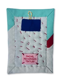 Image 2 of POSTCARD QUILT - MINT, RED AND BLUE