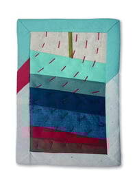 Image 1 of POSTCARD QUILT - MINT, RED AND BLUE