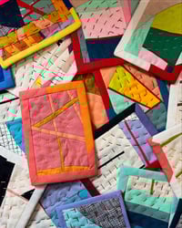 Image 3 of POSTCARD QUILT - PINK AND CREAM