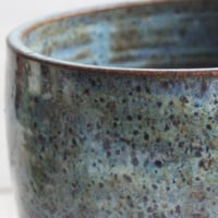 Image 7 of Rustic Stoneware Utensil Holder in Speckled Blue and Green, Hand Made in USA