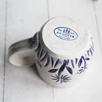 Image 10 of Summer Flowers Carved Coffee Cup, 13 Ounce Gardeners Pottery Mug, Handmade in USA