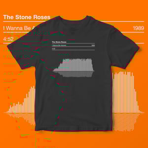 Image of The Stone Roses, I Wanna Be Adored T Shirt featuring the Song Sound Wave Graphic