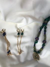 Image 2 of Source Collection - Malachite Cuff Earrings 