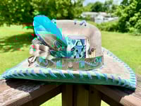 Image 1 of Turquoise Paisley Cowboy Hat