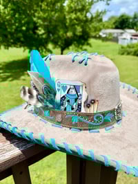 Image 4 of Turquoise Paisley Cowboy Hat
