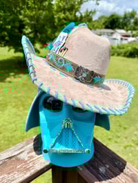 Image 7 of Turquoise Paisley Cowboy Hat