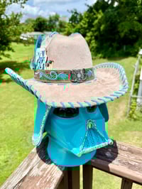 Image 8 of Turquoise Paisley Cowboy Hat