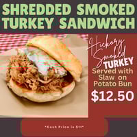 Shredded Smoked Turkey Sandwich with Slaw
