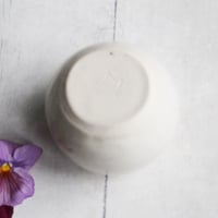 Image 10 of Small Vase for your Petite Flowers, Handcrafted Round Vase in White Satin Speckled Glaze, Made in US