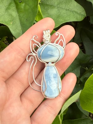 Owyhee Blue Opal Kitty Pendant