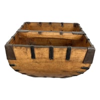 Image 1 of Lovely Asian Metal and Wood Rice Bucket