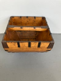 Image 3 of Lovely Asian Metal and Wood Rice Bucket